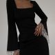 Backless Tassel Flare Sleeve Mini Dress GXRF-QC100