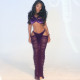 Patchwork See Through Two Piece Skirts Set XEF-K25S84905