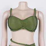 Solid Color Wrap Chest Two Piece Skirt Set GTYZ-7584