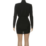 Solid Color Mini Dress XEF-K23D83894