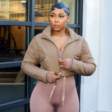 Zipper Drawstring Cotton-padded Jacket MXBF-J25TP285