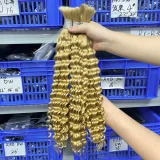 Human Hair Natural Hair Bundle Deep Wavy Wig JFDX-69852