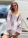 Floral Pattern Knit Sweater GZYF-1085