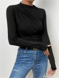 Long Sleeve Ruched T Shirt GZYF-1007