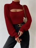 Hollow Out Long Sleeve Sweater GZYF-1019
