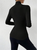 Solid Color Cross Ruched T Shirts GZYF-1033