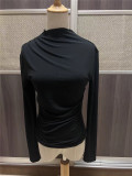 Long Sleeve Ruched T Shirt GZYF-1007