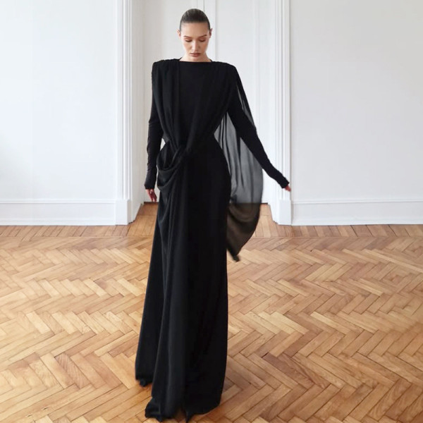 Irregular Mesh Maxi Dress XEF-K25D84628