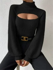 Hollow Out Long Sleeve Sweater GZYF-1019