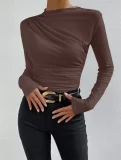 Long Sleeve Ruched T Shirt GZYF-1007
