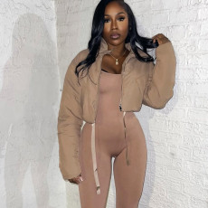 Zipper Drawstring Cotton-padded Jacket MXBF-J25TP285