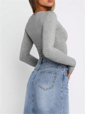 Solid Color Short T Shirt GZYF-1090