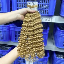 Human Hair Natural Hair Bundle Deep Wavy Wig JFDX-69852