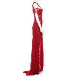 Single Shoulder Long Sleeve Maxi Dress XEF-K25D82042