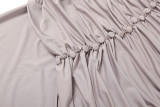Solid Color Ruched Maxi Dress XEF-K25D81894