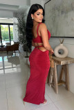 Solid Color Wrap Chest Two Piece Skirt Set GTYZ-7584