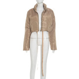 Zipper Drawstring Cotton-padded Jacket MXBF-J25TP285