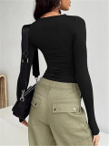 Solid Color Short T Shirt GZYF-1090