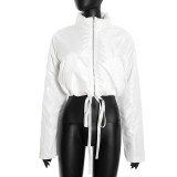 Zipper Drawstring Cotton-padded Jacket MXBF-J25TP285