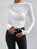 Long Sleeve Ruched T Shirt GZYF-1007