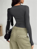 Solid Color Short T Shirt GZYF-1090