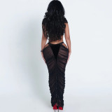 Patchwork See Through Two Piece Skirts Set XEF-K25S84905