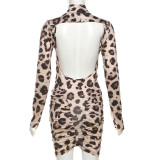 Print Backless Ruched Mini Dress XEF-K25D83027