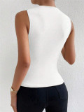 Ruched Sleeveless T Shirt GZYF-1057