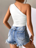 Single Shoulder Sleeveless T Shirt GZYF-1119