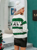 Christmas Reindeer Pattern Knit Pullover Sweater GZYF-1073