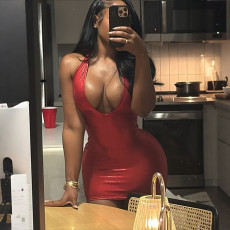 Deep V Neck Halterneck Bodycon Dress GZJQ-K25D83455