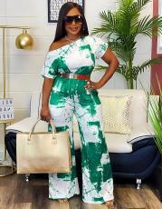 Plus Size Tie Dye Print Jumpsuit WAF-77689