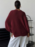 Deep V Neck Loose Sweater GZYF-1200