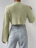 Flare Sleeve Solid Color Sweater GZYF-1020