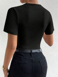 Short Sleeve Ruched Bodysuit GZYF-1022