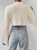 Flare Sleeve Solid Color Sweater GZYF-1020