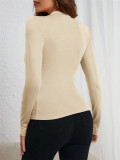 Long Sleeve Ruched T Shirt GZYF-1126