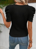 O Neck Bubble Sleeve T Shirt GZYF-1021