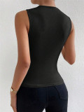 Ruched Sleeveless T Shirt GZYF-1057