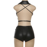 Halterneck Backless Tie Up Short Suit GZJQ-K25S84490