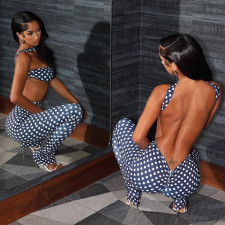 Wrap Chest Print Two Piece Pants Set GZJQ-K25S84566