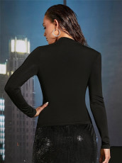 Long Sleeve Ruched T Shirt GZYF-1126