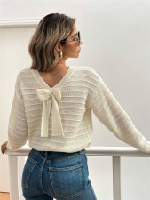 Back Bow-tie Pullover Sweater GZYF-1197