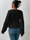 Tie Up Ruffles Knits Sweater GZYF-1058