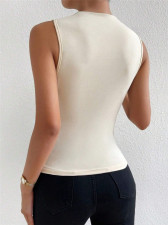 Ruched Sleeveless T Shirt GZYF-1057