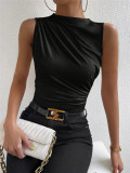 Ruched Sleeveless T Shirt GZYF-1057
