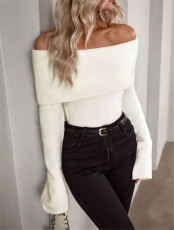 One Shoudler Solid Sweater GZYF-1016