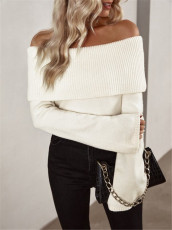 One Shoudler Solid Sweater GZYF-1016
