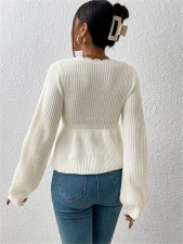 Tie Up Ruffles Knits Sweater GZYF-1058