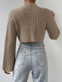 Flare Sleeve Solid Color Sweater GZYF-1020